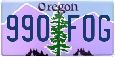 OR license plate 990FOG