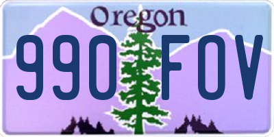 OR license plate 990FOV