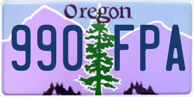 OR license plate 990FPA