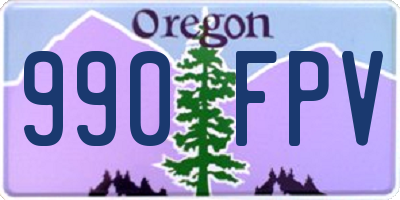 OR license plate 990FPV