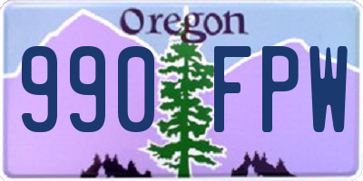 OR license plate 990FPW