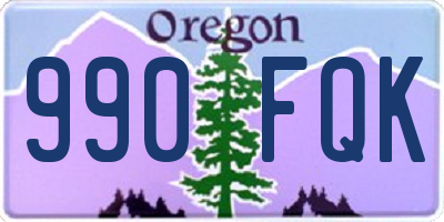 OR license plate 990FQK