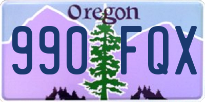 OR license plate 990FQX