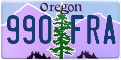 OR license plate 990FRA