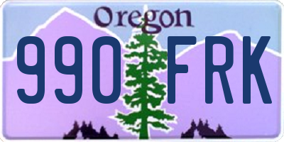 OR license plate 990FRK