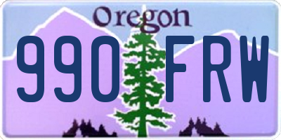 OR license plate 990FRW