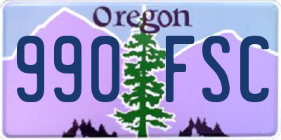 OR license plate 990FSC