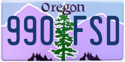 OR license plate 990FSD