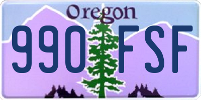 OR license plate 990FSF