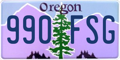 OR license plate 990FSG