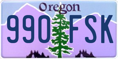 OR license plate 990FSK