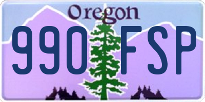 OR license plate 990FSP