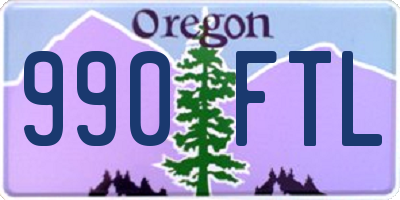 OR license plate 990FTL