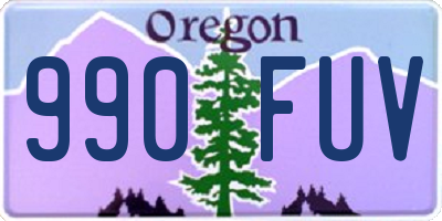 OR license plate 990FUV