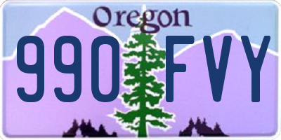 OR license plate 990FVY