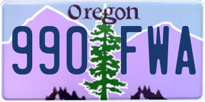 OR license plate 990FWA