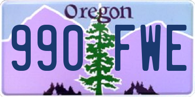OR license plate 990FWE