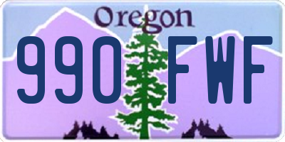 OR license plate 990FWF