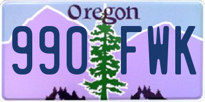 OR license plate 990FWK