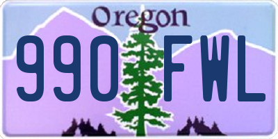 OR license plate 990FWL