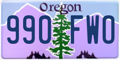 OR license plate 990FWO