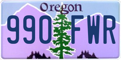 OR license plate 990FWR
