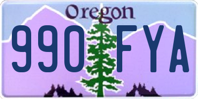 OR license plate 990FYA