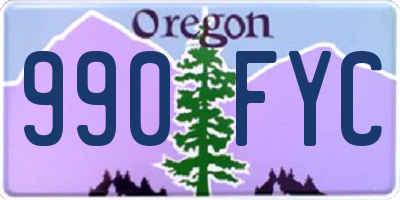OR license plate 990FYC