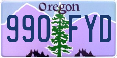 OR license plate 990FYD