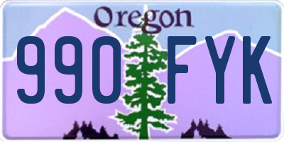 OR license plate 990FYK