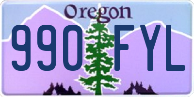 OR license plate 990FYL