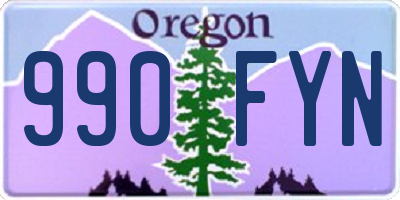 OR license plate 990FYN