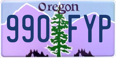 OR license plate 990FYP