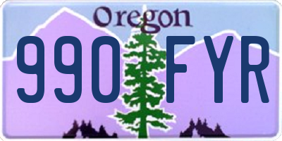 OR license plate 990FYR