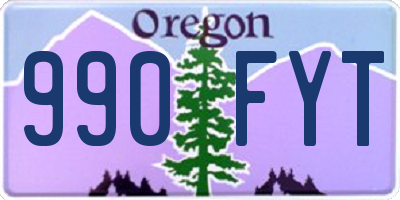 OR license plate 990FYT