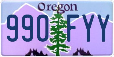 OR license plate 990FYY