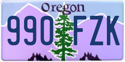 OR license plate 990FZK
