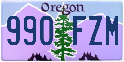 OR license plate 990FZM