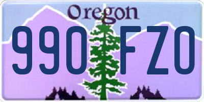 OR license plate 990FZO