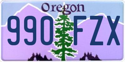 OR license plate 990FZX