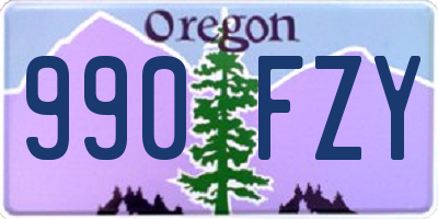 OR license plate 990FZY