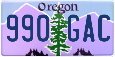 OR license plate 990GAC
