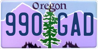 OR license plate 990GAD