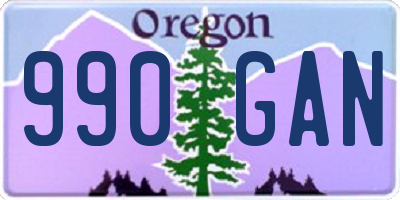 OR license plate 990GAN