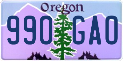 OR license plate 990GAO