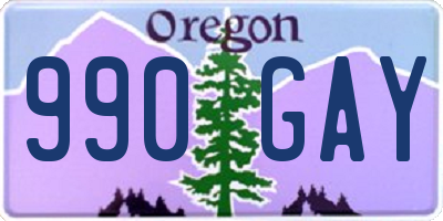 OR license plate 990GAY