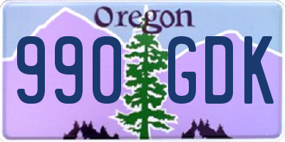 OR license plate 990GDK