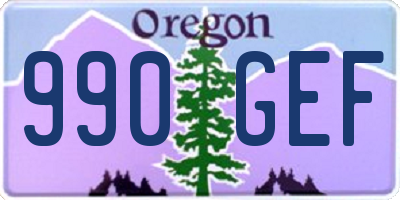 OR license plate 990GEF