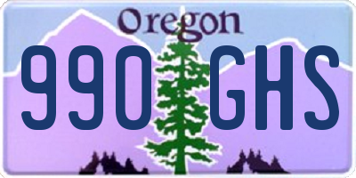 OR license plate 990GHS