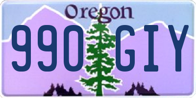 OR license plate 990GIY